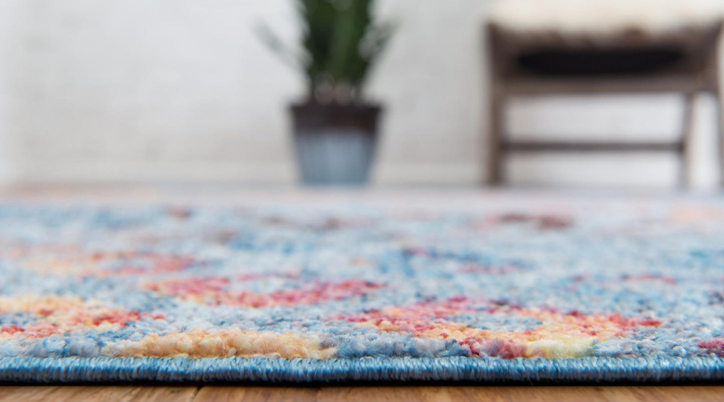 Devan - Regenbogen-Quadratmuster-Teppich